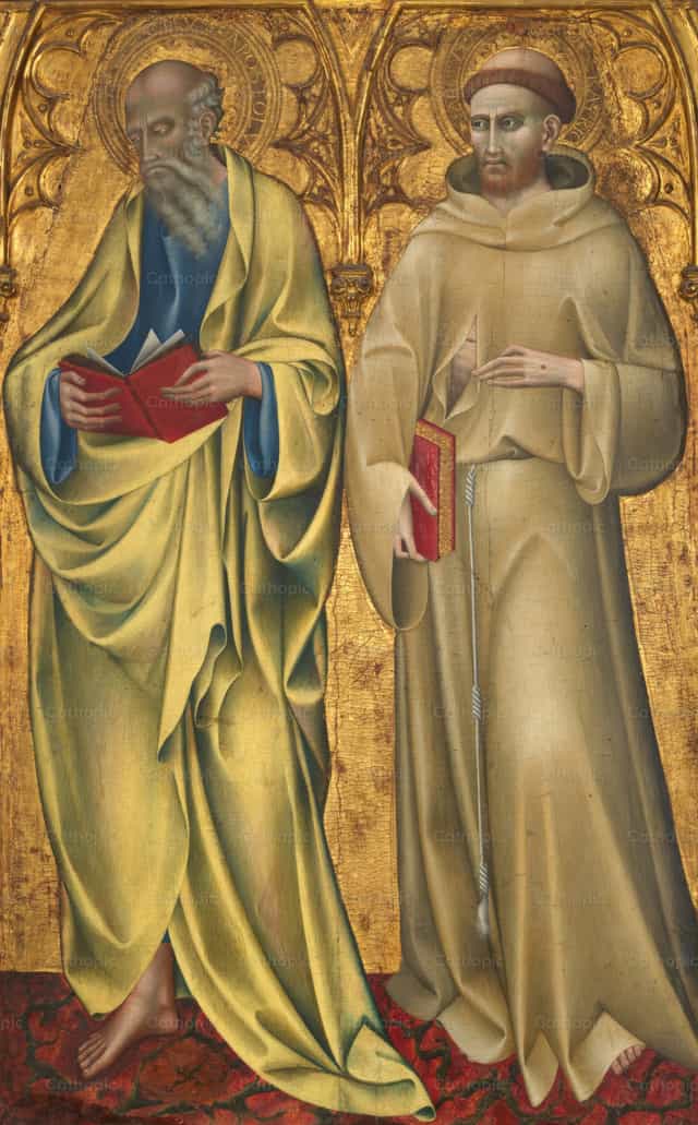 Heiligen Mattheüs en Franciscus - Katholieke stockfoto's - Foto door Restored Christian Art