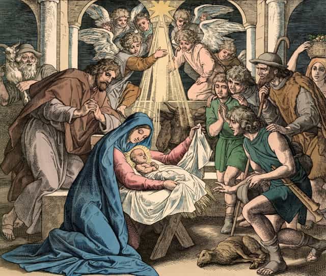 Kapanganakan ni Kristo (Ang kapanganakan ni Kristo) - Mga Catholic stock image - Larawan ni Restored Christian Art