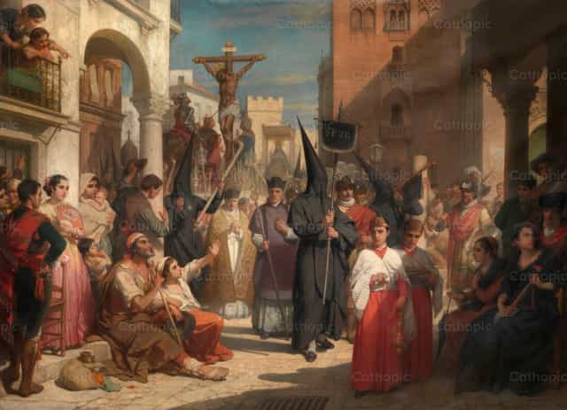 Karfreitagsprozession in Sevilla - Katholische Stockfotos - Foto von Restored Christian Art