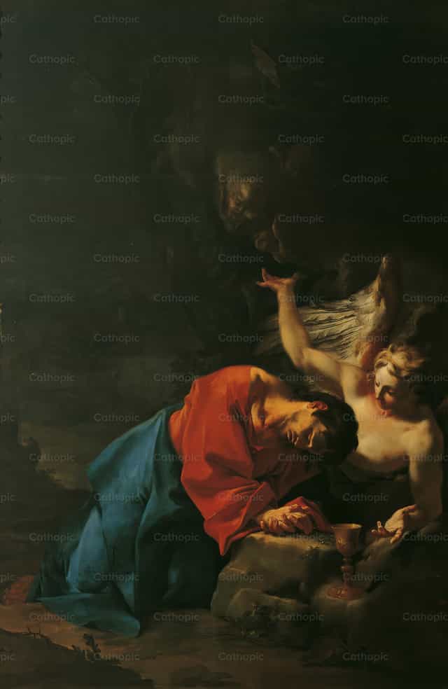 Christus op de Olijfberg (datering) - Katholieke stockfoto's