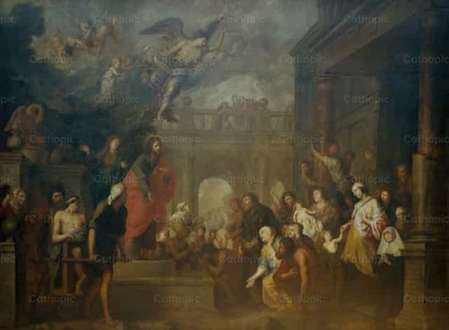 Krisztus meggyógyítja a Bethesda-tó mellett fekvő betegeket - Katolikus stockképek - Fotó: Restored Christian Art