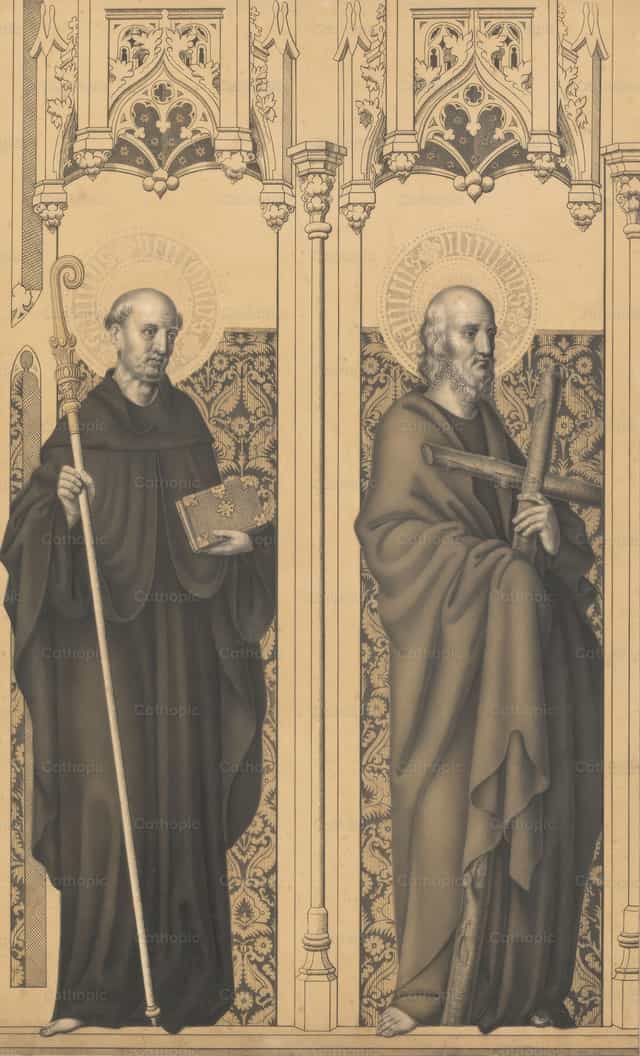 Święty Benedykt i Filip - Katolickie zdjęcia stockowe - Zdjęcie: Restored Christian Art