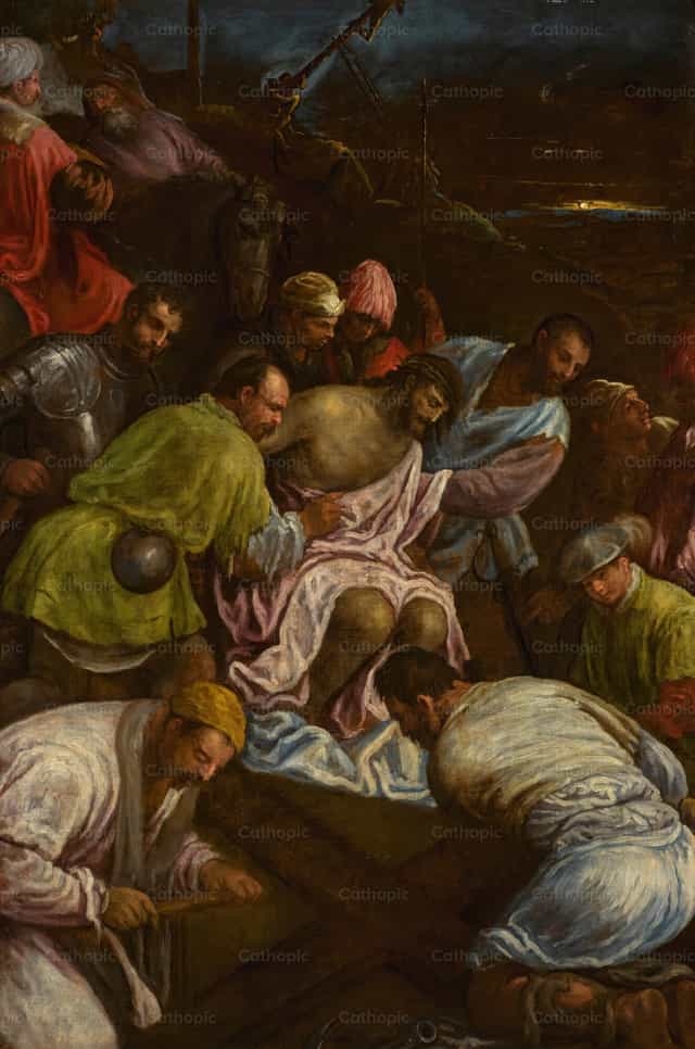 Le chemin vers le Calvaire - Images catholiques de stock