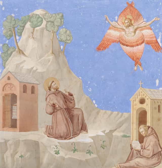 A Estigmatização de São Francisco - Imagens católicas de stock - Foto de Restored Christian Art