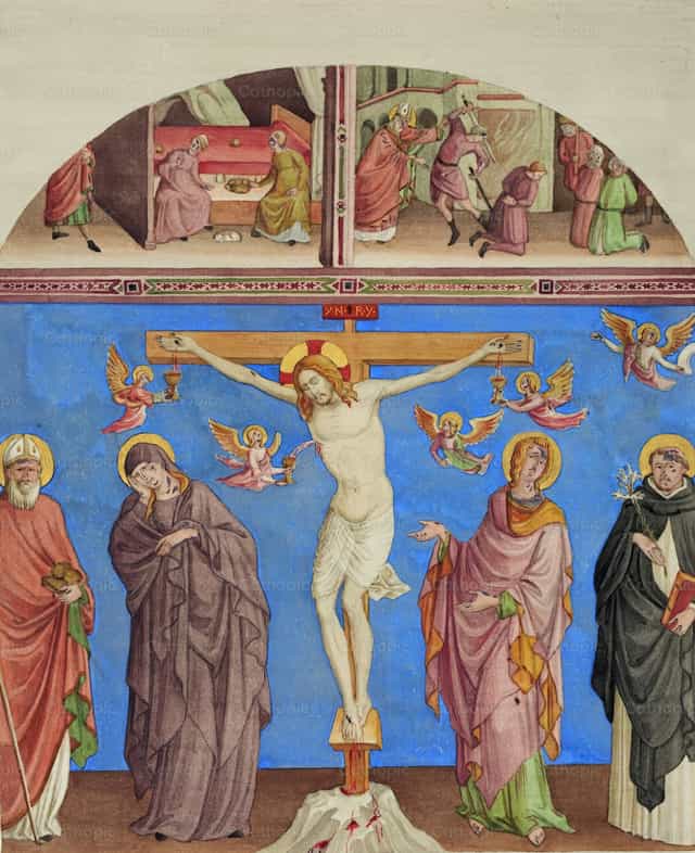 Krisztus a kereszten az Arezzó-i S. Domenico templomban - Katolikus stockképek