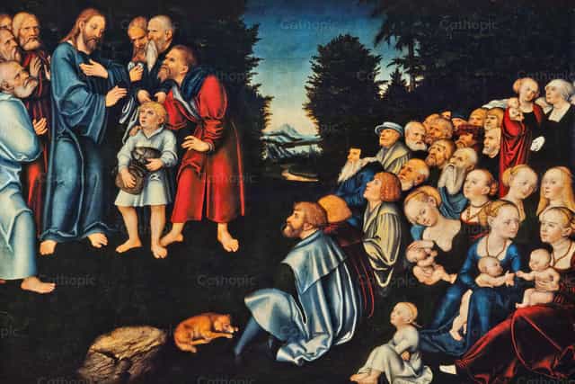 Cud rozmnożenia pięciu chlebów i dwóch ryb - Katolickie zdjęcia stockowe - Zdjęcie: Restored Christian Art