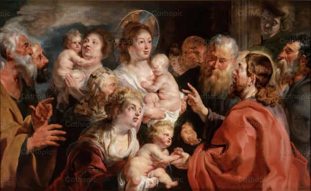Pozwólcie dzieciom przychodzić do Mnie - Katolickie zdjęcia stockowe - Zdjęcie: Restored Christian Art