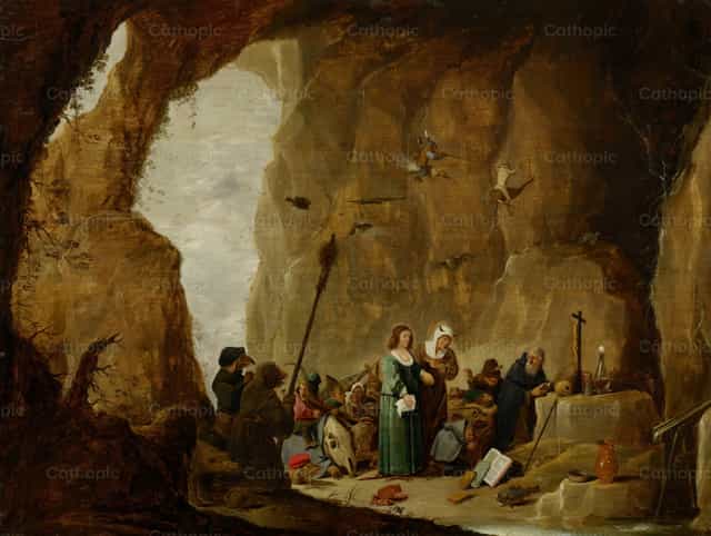 La tentación de San Antonio - Banco de imágenes católicas - Fotografía por Restored Christian Art