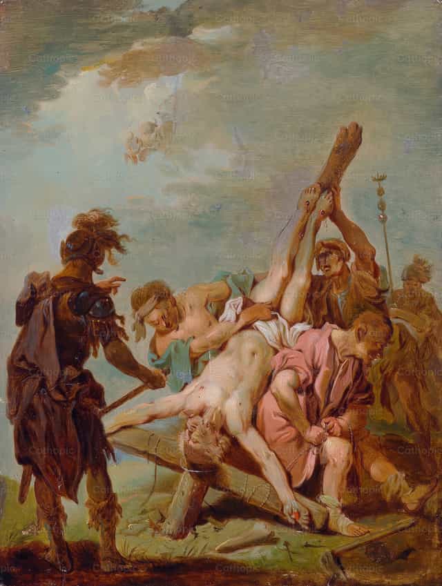 Ang Pagpapako sa Krus ni San Pedro - Mga Catholic stock image