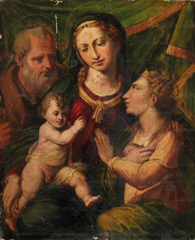 Szent Katalin misztikus jegyessége - Katolikus stockképek - Fotó: Restored Christian Art