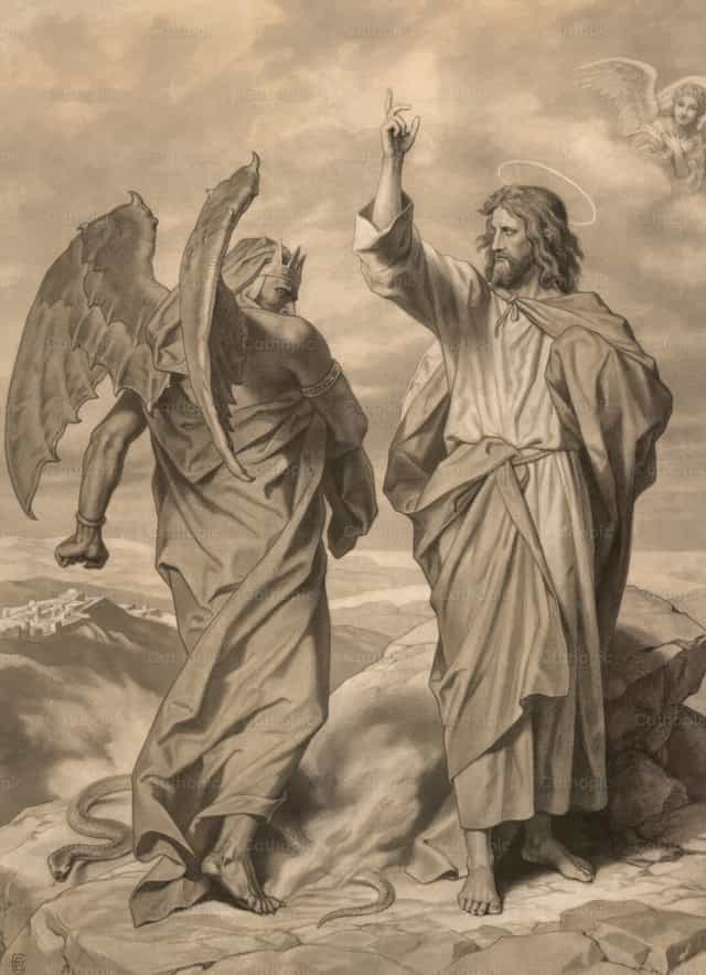 예수님은 사탄에게 유혹을 받으신다 - 가톨릭 스톡 이미지 - 사진 제공 Restored Christian Art
