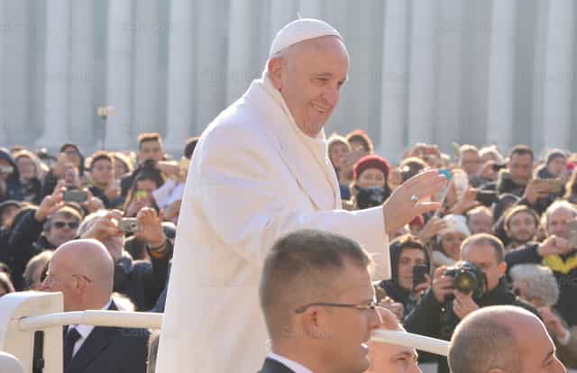 Papa Francisco, pagiging simple at lambing - Mga Catholic stock image