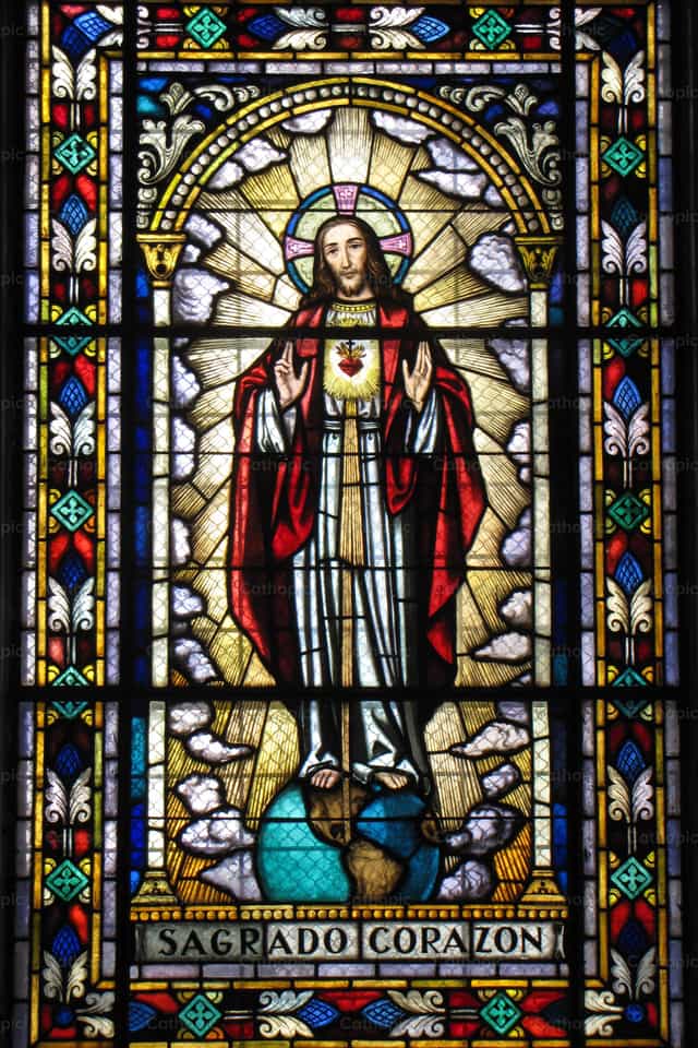 Bleiglas von Jesus - Katholische Stockfotos