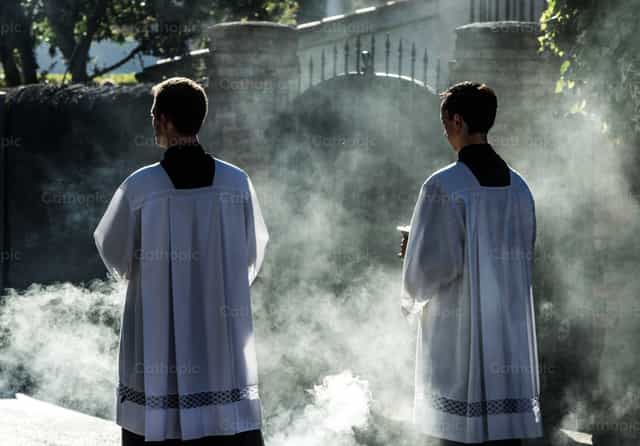 Seminarians in procession - Catholic stock images