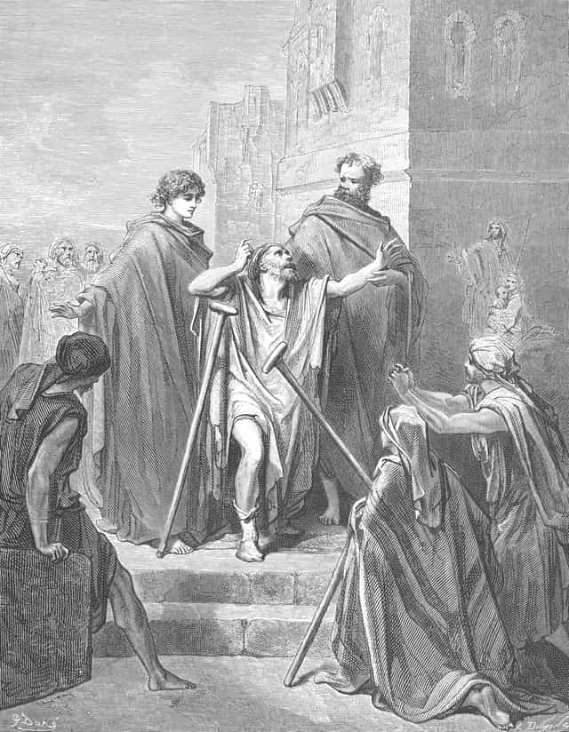 St. Peter And St. John At The Beautiful Gate - Catholic stock images