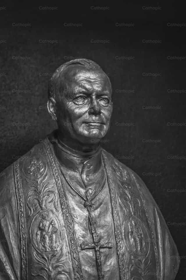 Paus St. Johannes Paulus II - Standbeeld - Katholieke stockfoto's