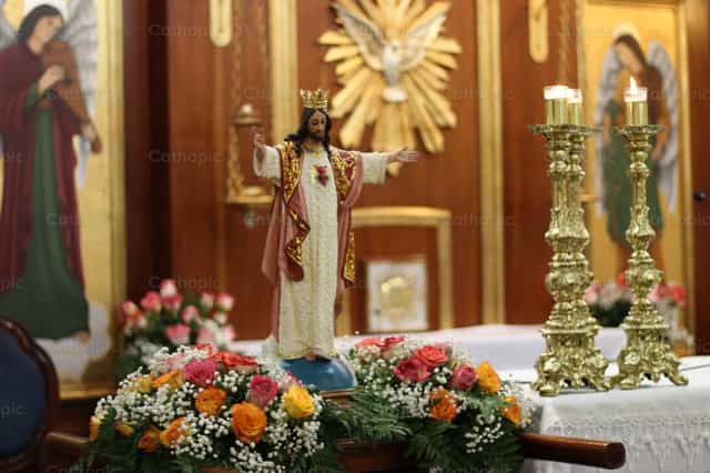 Jezus Christus Koning van het heelal - Katholieke stockfoto's