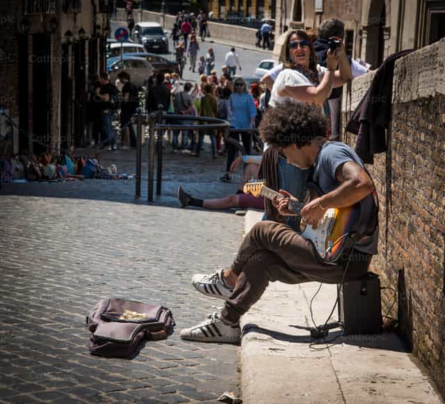 Música de rua - Imagens católicas de stock