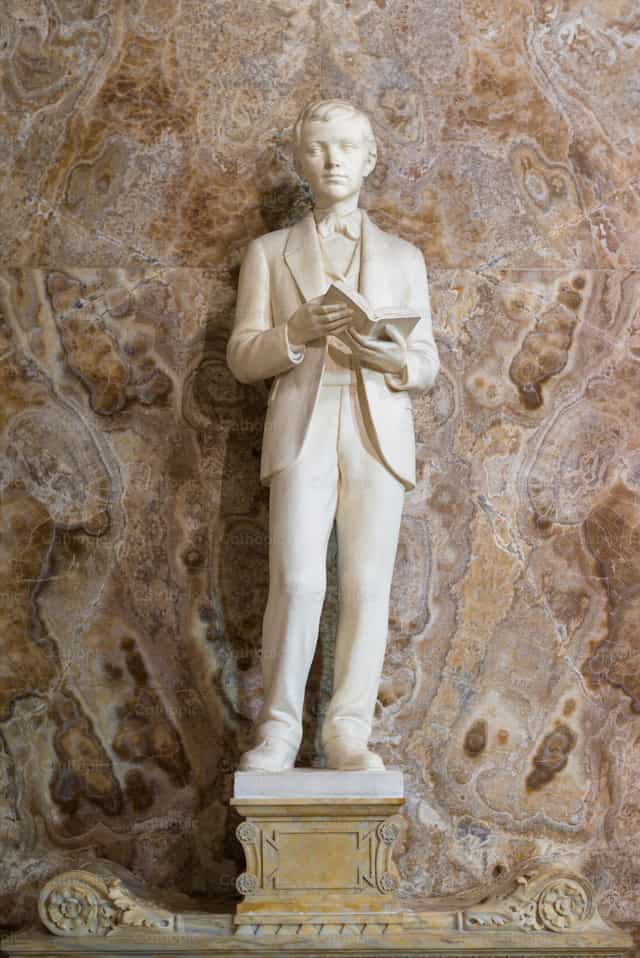 Statue of Saint Dominic Savio - Catholic stock images