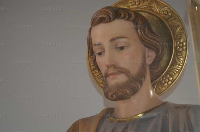 Saint Joseph, patron des mourants - Images catholiques de stock