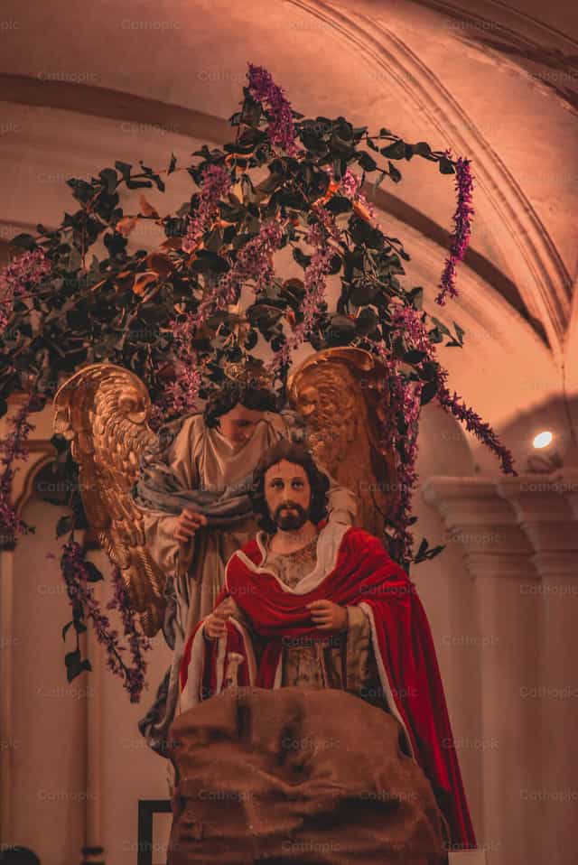 Dasal sa Hardin - Mga Catholic stock image