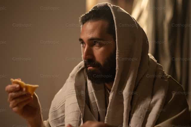 Jesus partilha o pão com os discípulos de Emaús - Imagens católicas de stock - Foto de Cathopic