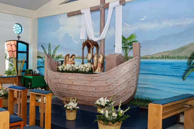 Eucharistisches Boot - Katholische Stockfotos