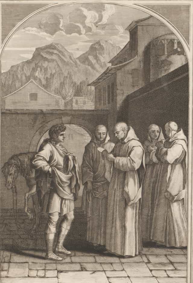 Brúnó Szent megkapja II. Orbán pápa üzenetét - Katolikus stockképek - Fotó: Restored Christian Art