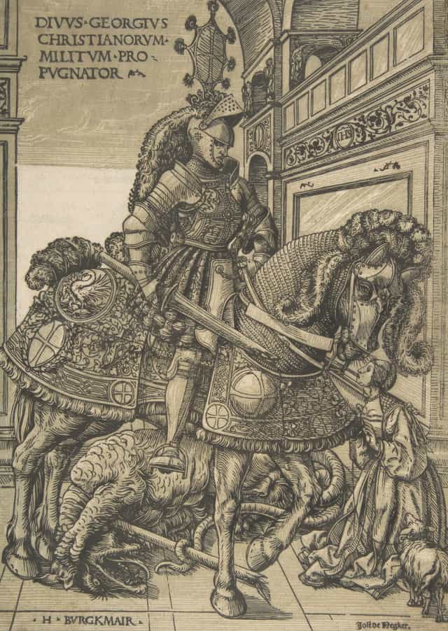 Święty Jerzy na koniu - Katolickie zdjęcia stockowe - Zdjęcie: Restored Christian Art