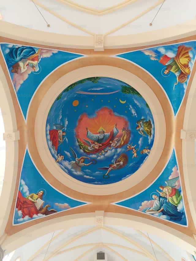 Dôme de la cathédrale de Suzhou - Images catholiques de stock