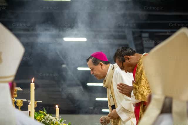 Paggalang - Mga Catholic stock image