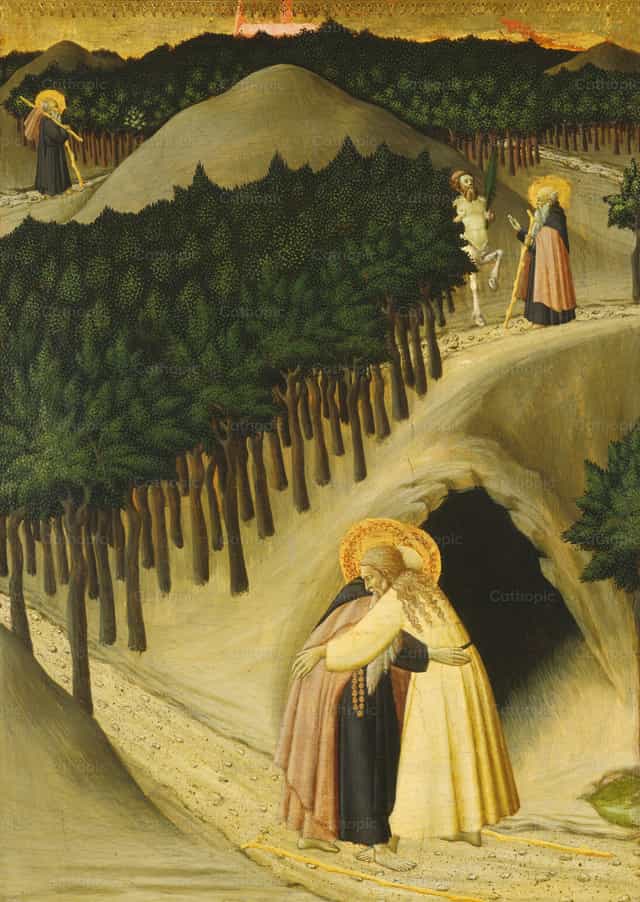 Szent Antal és Szent Pál találkozása - Katolikus stockképek - Fotó: Restored Christian Art