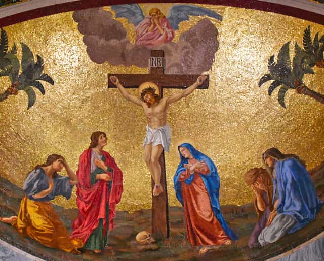 Crucifixion (Basilique de Pompéi) - Images catholiques de stock