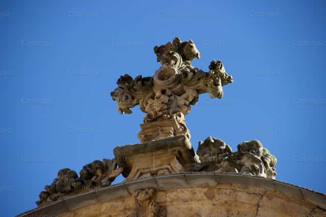 Kreuz in Salamanca, Spanien - Katholische Stockfotos