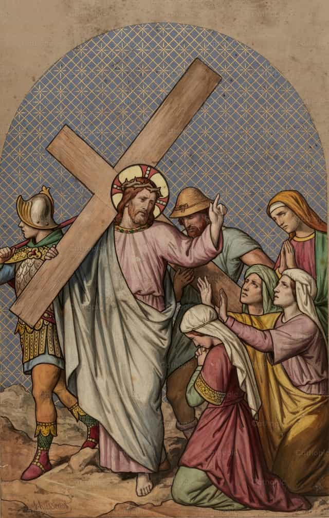 예수님께서 이스라엘의 딸들을 위로하시다 - 가톨릭 스톡 이미지 - 사진 제공 Restored Christian Art