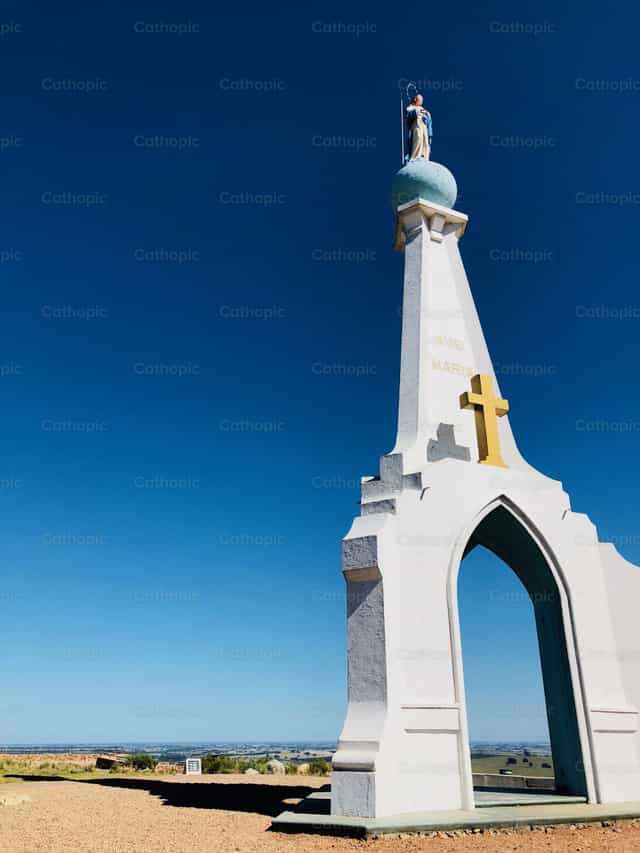 Marie Immaculée, patronne de la ville - Images catholiques de stock