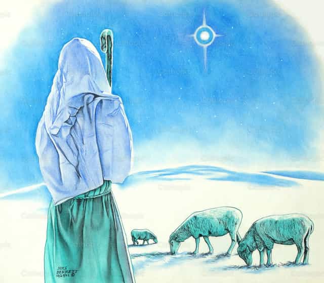 Pastol sa Gabi ng Pasko - Mga Catholic stock image