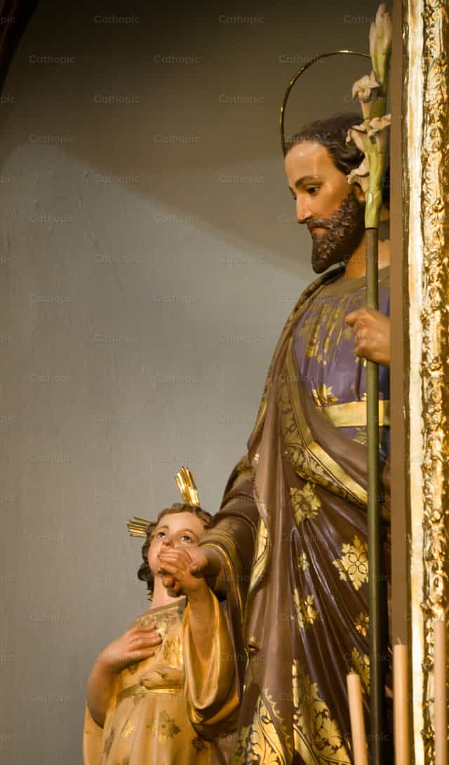 St. Joseph and the child Jesus - Catholic stock images