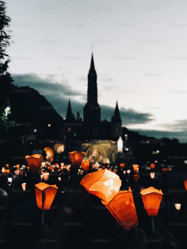 Queen of Lourdes - Catholic stock images