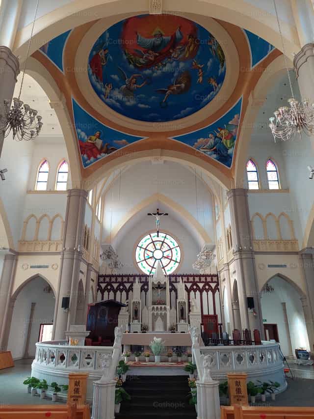 Presbytère de la cathédrale de Suzhou - Images catholiques de stock