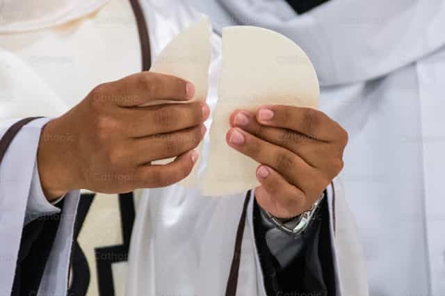 Jesus wird zum Brot - Katholische Stockfotos