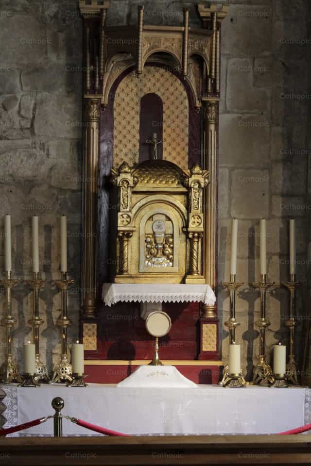 Eucharistische aanbidding - Katholieke stockfoto's