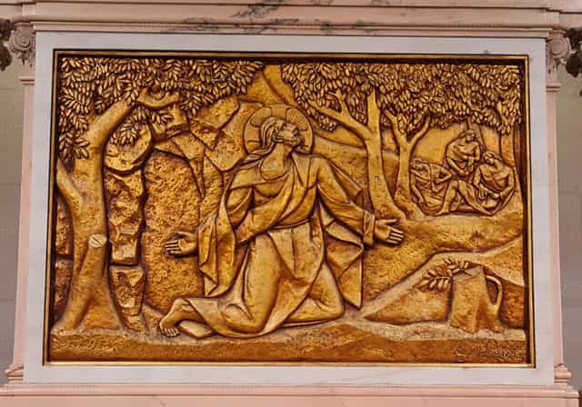 Jésus au jardin - Images catholiques de stock
