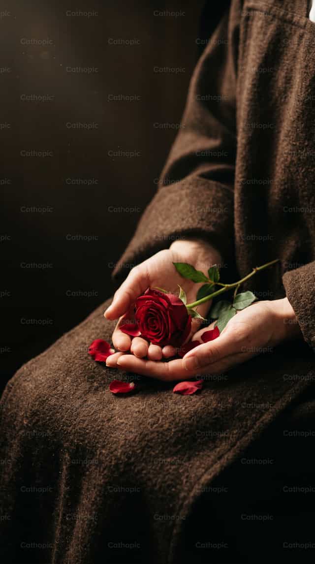 Ang rosas ni Santa Teresita - Mga Catholic stock image