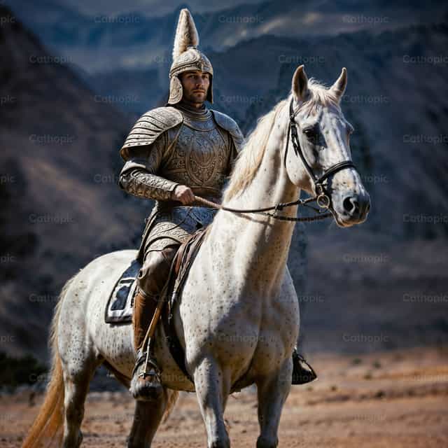 Paulus von Tarsus. Krieger zu Pferd in Rüstung - Katholische Stockfotos - Foto von Diócesis de Córdoba
