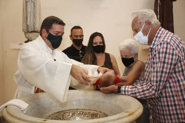 Baby christening - Catholic stock images
