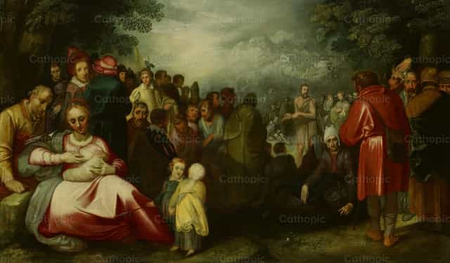 La prédication de Jean-Baptiste - Images catholiques de stock