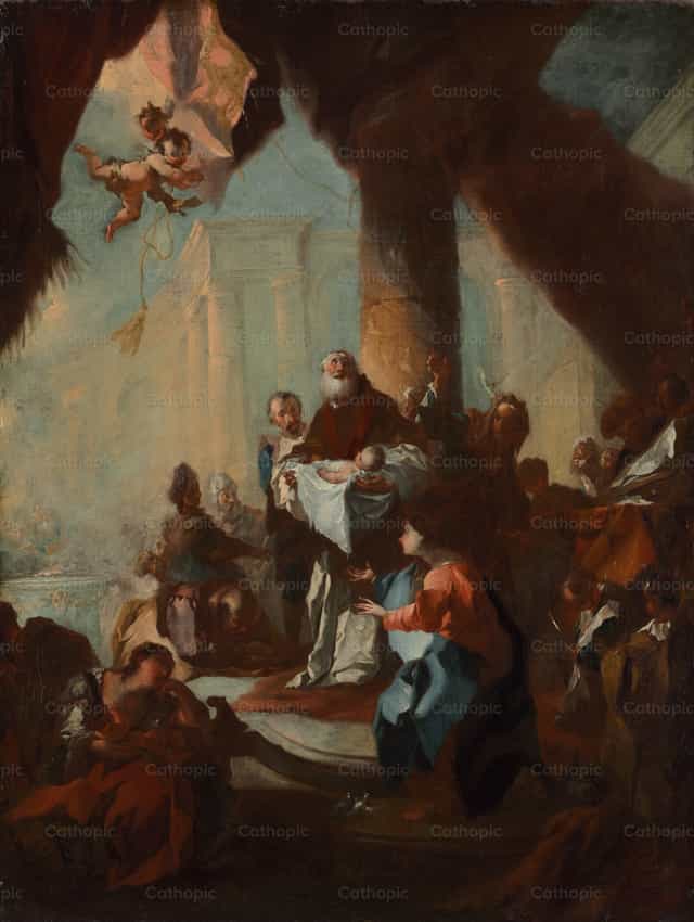 A Apresentação de Cristo no Templo - Imagens católicas de stock - Foto de Restored Christian Art
