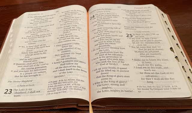 Biblia abierta - Banco de imágenes católicas - Fotografía por Our Lady of Grace Rosaries
