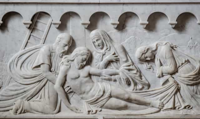 Passion of Jesus: The Descent from the cross - Catholic stock images - Photo by Joan Sutter